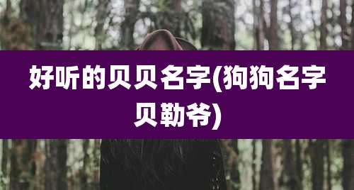 好听的贝贝名字(狗狗名字贝勒爷)