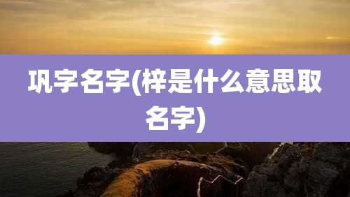 巩字名字(梓是什么意思取名字)