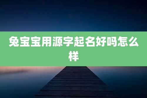 兔宝宝用源字起名好吗怎么样