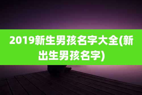 2019新生男孩名字大全(新出生男孩名字)