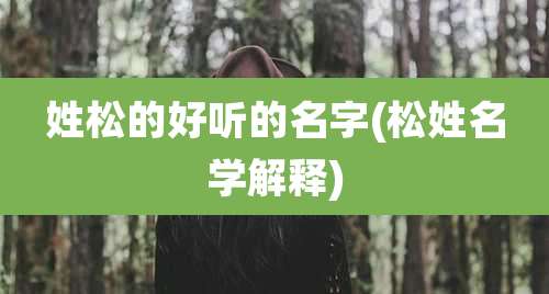 姓松的好听的名字(松姓名学解释)