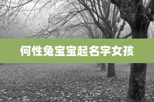 何性兔宝宝起名字女孩