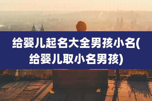 给婴儿起名大全男孩小名(给婴儿取小名男孩)