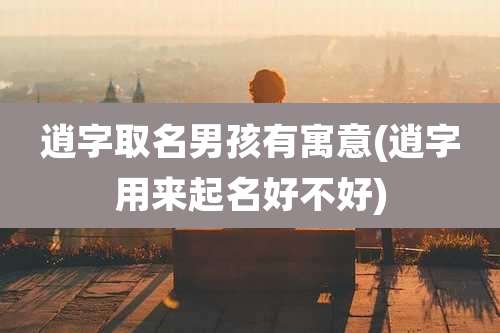 逍字取名男孩有寓意(逍字用来起名好不好)