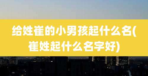 给姓崔的小男孩起什么名(崔姓起什么名字好)