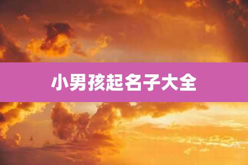 小男孩起名子大全