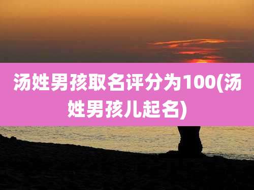 汤姓男孩取名评分为100(汤姓男孩儿起名)