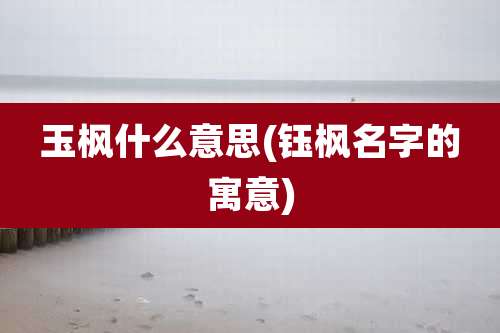 玉枫什么意思(钰枫名字的寓意)