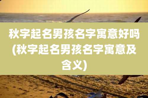 秋字起名男孩名字寓意好吗(秋字起名男孩名字寓意及含义)
