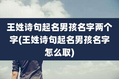 王姓诗句起名男孩名字两个字(王姓诗句起名男孩名字怎么取)