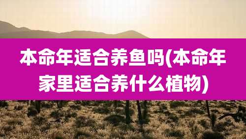 本命年适合养鱼吗(本命年家里适合养什么植物)