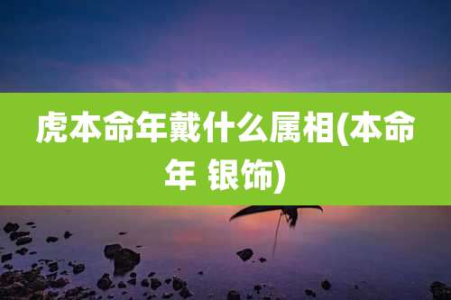 虎本命年戴什么属相(本命年 银饰)