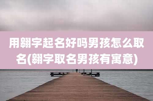 用翱字起名好吗男孩怎么取名(翱字取名男孩有寓意)