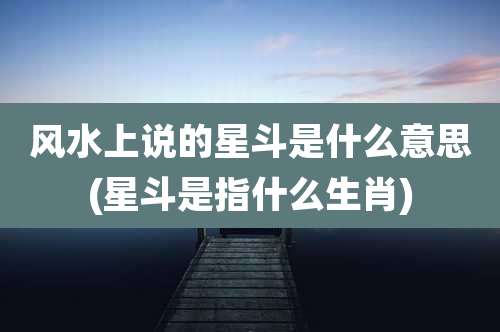 风水上说的星斗是什么意思(星斗是指什么生肖)