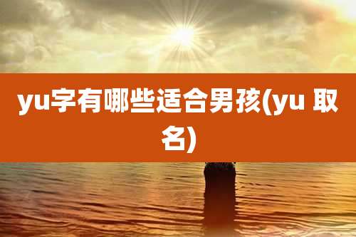 yu字有哪些适合男孩(yu 取名)