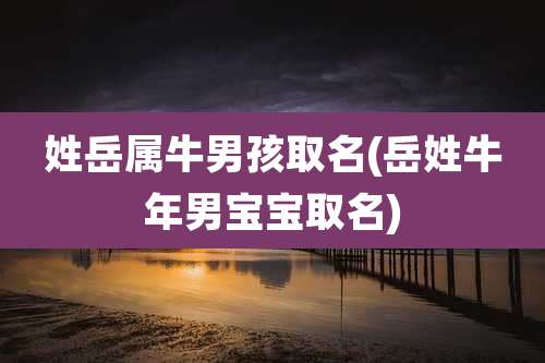 姓岳属牛男孩取名(岳姓牛年男宝宝取名)