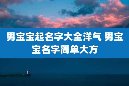 男宝宝起名字大全洋气 男宝宝名字简单大方