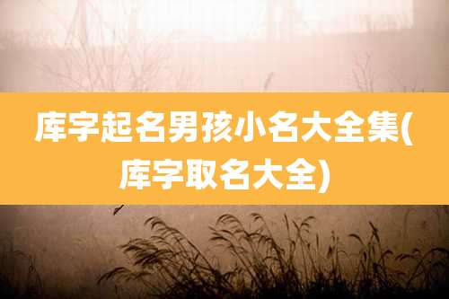 库字起名男孩小名大全集(库字取名大全)