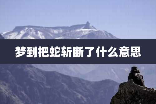 梦到把蛇斩断了什么意思