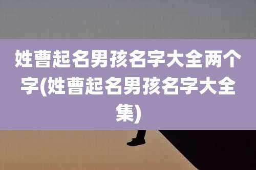 姓曹起名男孩名字大全两个字(姓曹起名男孩名字大全集)