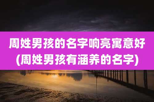 周姓男孩的名字响亮寓意好(周姓男孩有涵养的名字)
