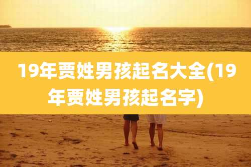 19年贾姓男孩起名大全(19年贾姓男孩起名字)