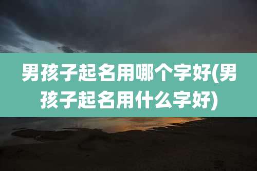 男孩子起名用哪个字好(男孩子起名用什么字好)