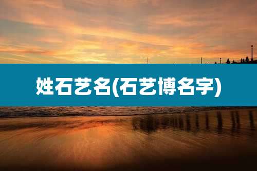 姓石艺名(石艺博名字)