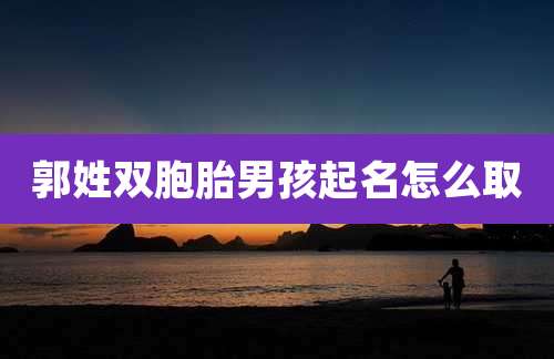郭姓双胞胎男孩起名怎么取