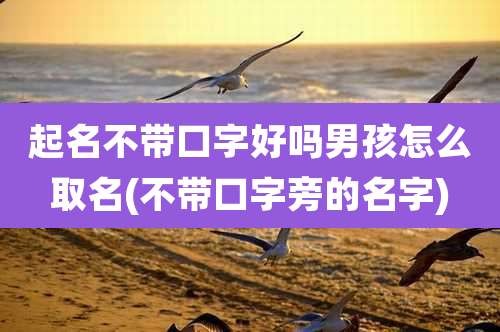 起名不带口字好吗男孩怎么取名(不带口字旁的名字)