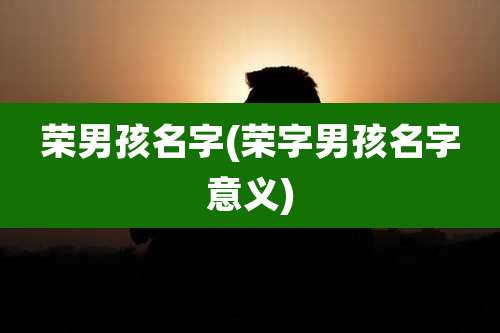 荣男孩名字(荣字男孩名字意义)