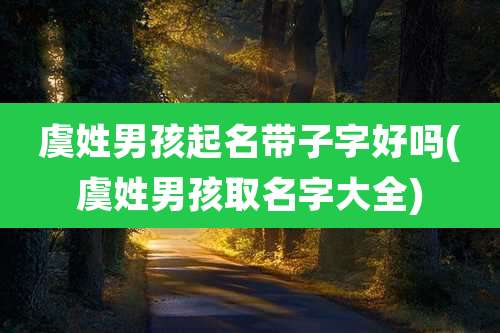 虞姓男孩起名带子字好吗(虞姓男孩取名字大全)