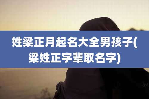 姓梁正月起名大全男孩子(梁姓正字辈取名字)