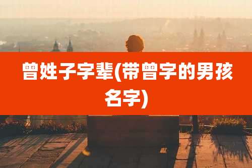 曾姓子字辈(带曾字的男孩名字)