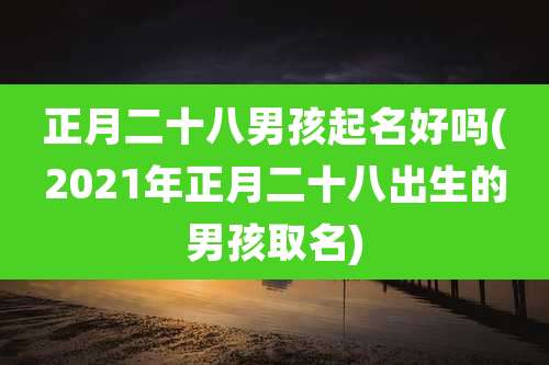 正月二十八男孩起名好吗(2021年正月二十八出生的男孩取名)