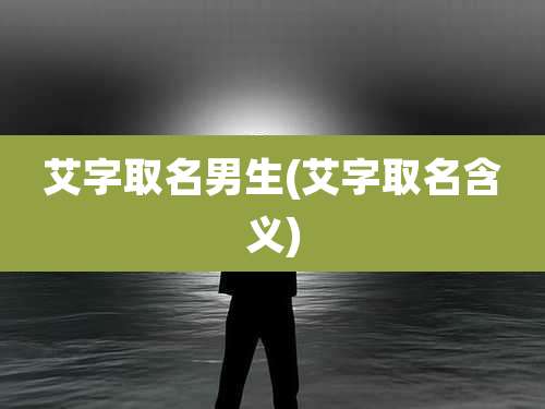 艾字取名男生(艾字取名含义)