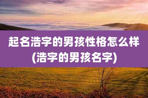 起名浩字的男孩性格怎么样(浩字的男孩名字)
