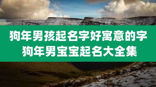 狗年男孩起名字好寓意的字 狗年男宝宝起名大全集