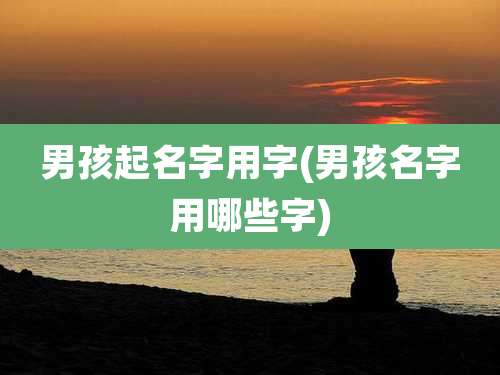 男孩起名字用字(男孩名字用哪些字)