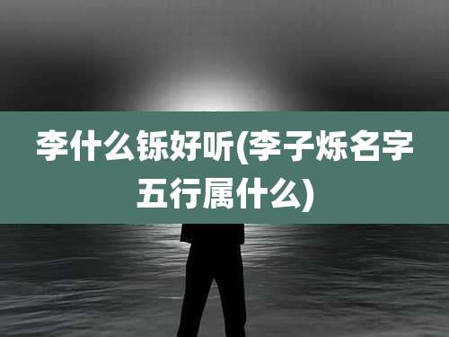 李什么铄好听(李子烁名字五行属什么)