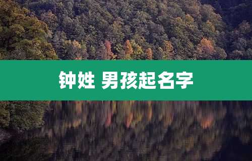 钟姓 男孩起名字