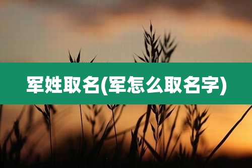 军姓取名(军怎么取名字)