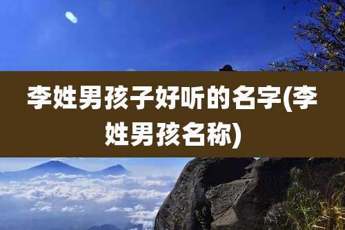 李姓男孩子好听的名字(李姓男孩名称)