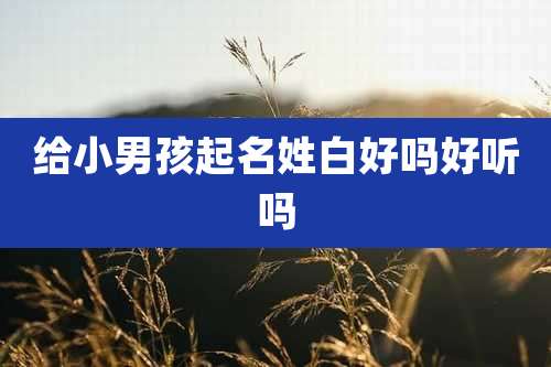 给小男孩起名姓白好吗好听吗