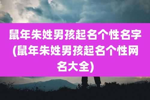 鼠年朱姓男孩起名个性名字(鼠年朱姓男孩起名个性网名大全)