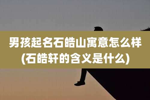 男孩起名石皓山寓意怎么样(石皓轩的含义是什么)