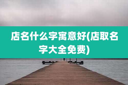 店名什么字寓意好(店取名字大全免费)