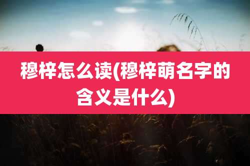 穆梓怎么读(穆梓萌名字的含义是什么)