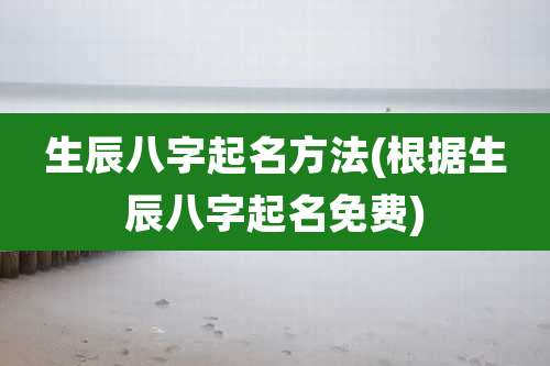 生辰八字起名方法(根据生辰八字起名免费)
