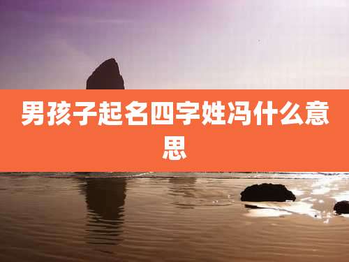 男孩子起名四字姓冯什么意思